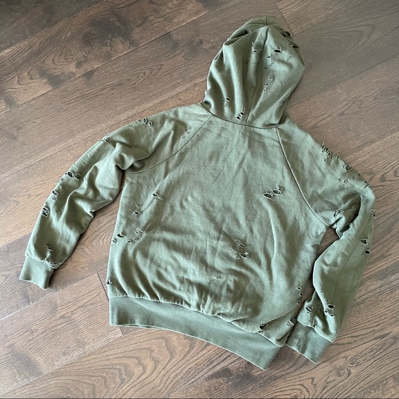 Alo Yoga Ripped Hoodie in Hunter Green - Rare - Picture 4 of 7
